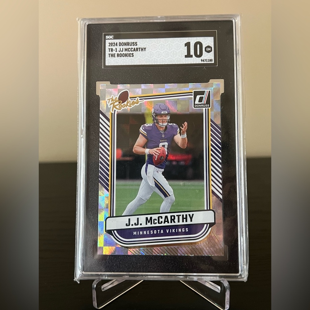 J.J. McCarthy 2024 Donruss The Rookies RC SGC 10 Minnesota Vikings Football 🔥🏈💥